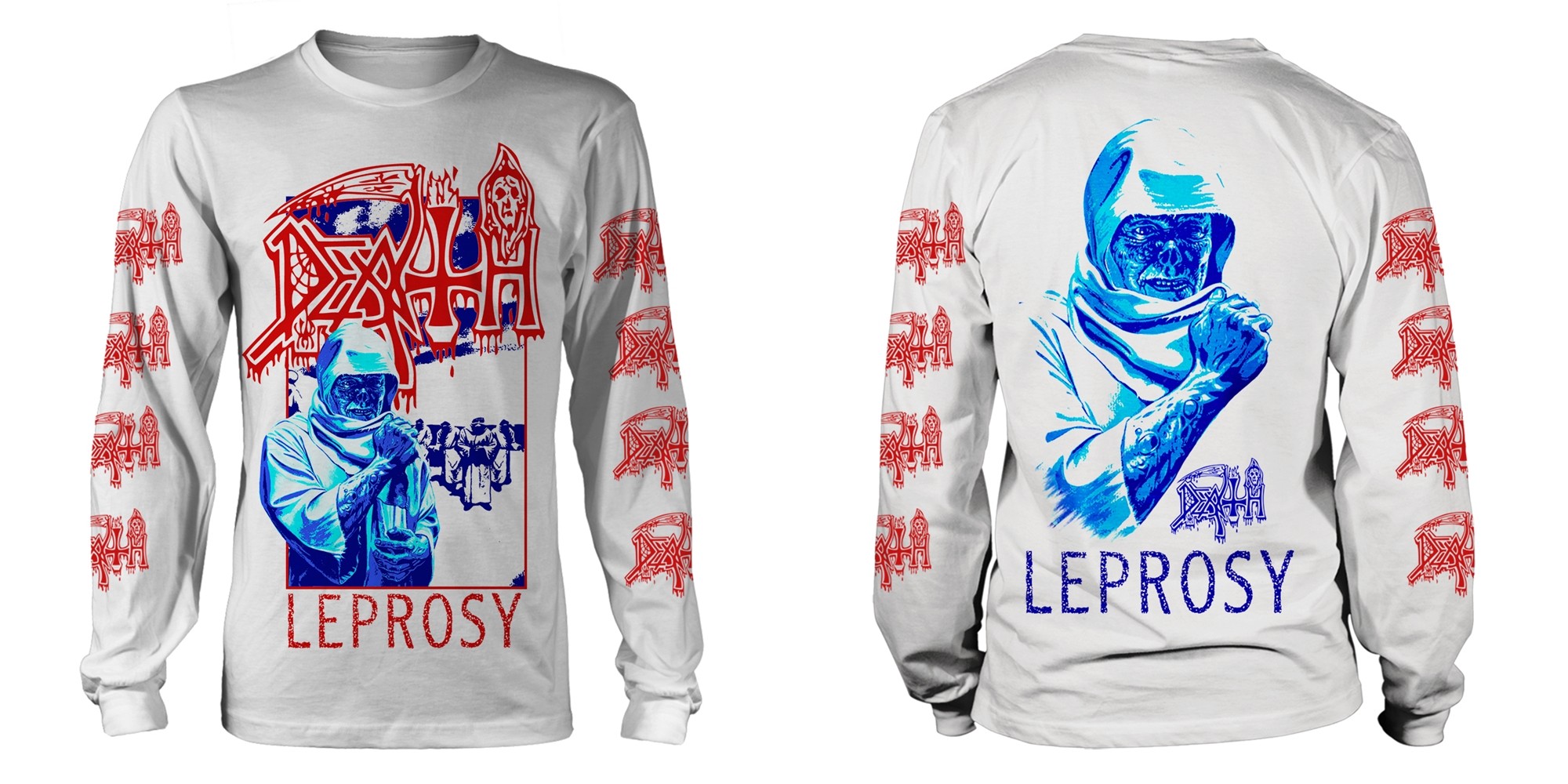 Death - Leprosy Blue & Red (White)